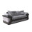 MN Furniture (Black Grey, 3+2 Seated) Modern Denver 3+2 and Corner Luxuries Sofa 2