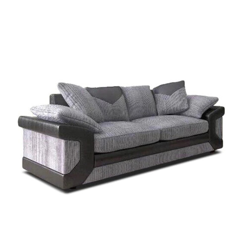 MN Furniture (Black Grey, 3+2 Seated) Modern Denver 3+2 and Corner Luxuries Sofa 1