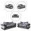 MN Furniture (Black Grey, 3+2 Seated) Modern Denver 3+2 and Corner Luxuries Sofa 3