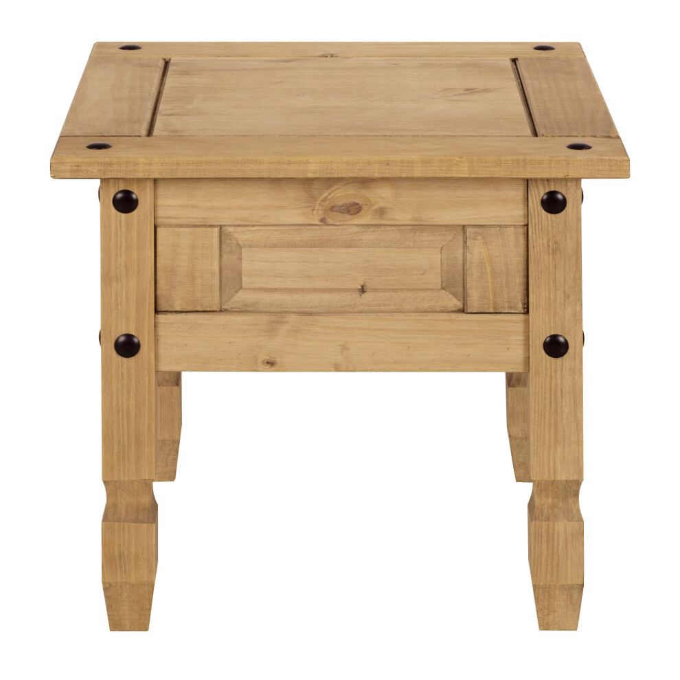 Corona Lamp Side Table Mexican Solid Pine End Occasional Tables