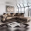MN Furniture (Beige Brown, Right Corner Sofa) Modern Denver 3+2 and Corner Luxuries Sofa 1
