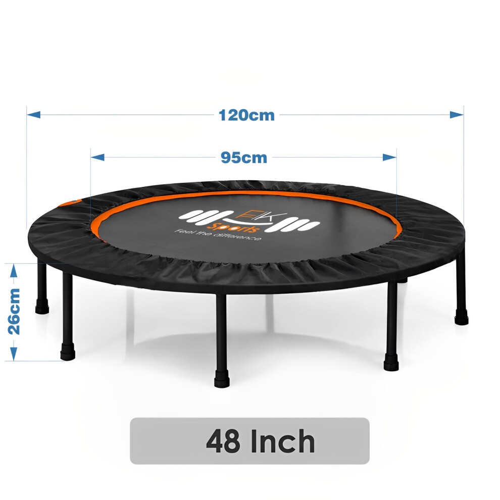 (48 Inch) Mini Trampoline Foldable Fitness Exercise Bouncer 