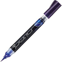 Pentel Arts - Dual Metallic Brush Pen - Single Blister - Violet / Metallic Blue