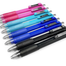 Zebra Z-Grip Funky Retractable Ballpoint Pen - 1.0mm Nib - Black/Blue/Turquoise/Pink - Pack of 8