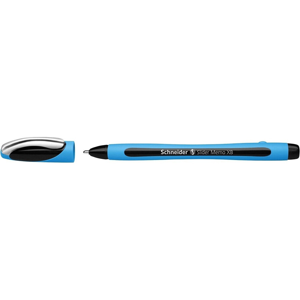 Schneider - Slider Memo XB Ballpoint Pen - Capped Light Blue Barrel - Black Ink - Single Pen