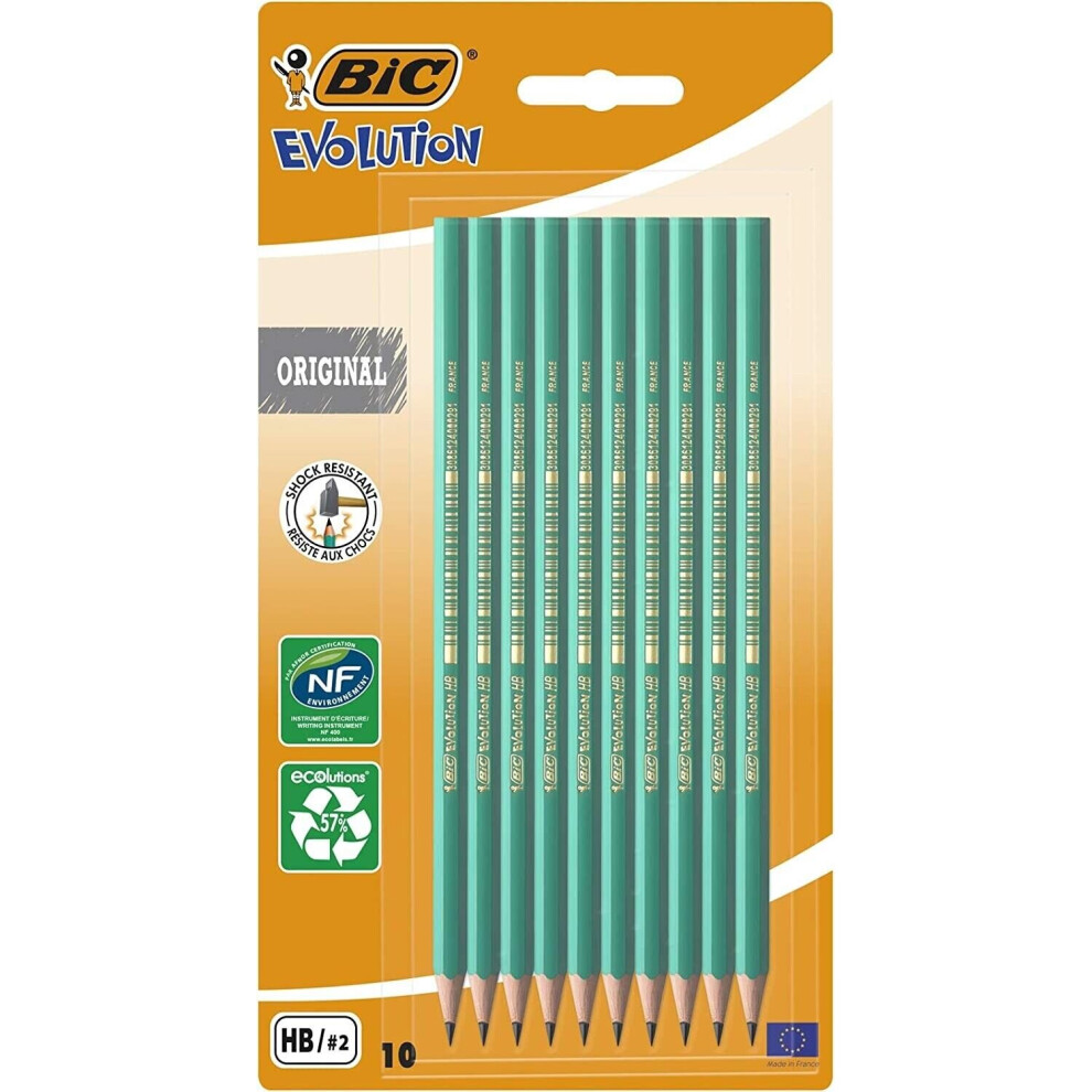Bic Evolution Ecolutions Hb Graphite Pencils - Pack Of 10