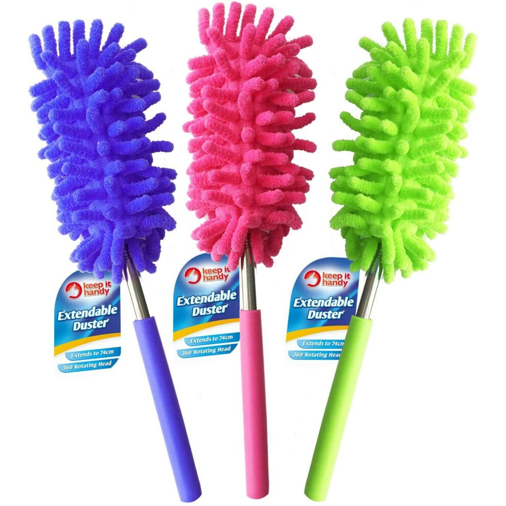 EXTENDABLE TELESCOPIC MICROFIBRE DUSTER CLEANING FEATHER BRUSH