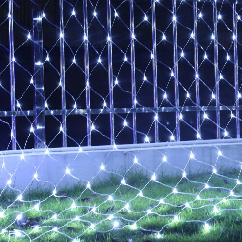 (White) 3X2M LED Net Mesh String Light Christmas Fairy Light 2