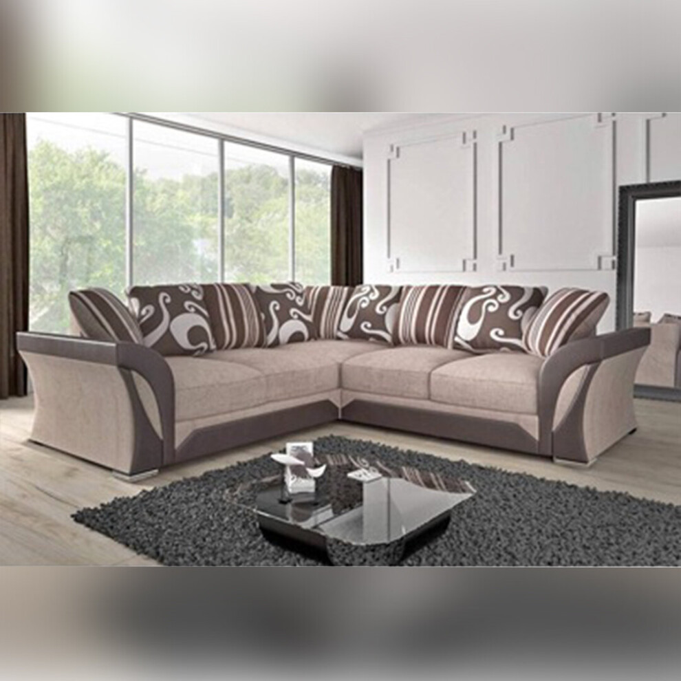 (Brown Beige, Corner Sofa) Mario 3+2 Seater and Corner Bedroom Luxuries Sofa