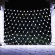 (White , 3*2M) LED Net Mesh Light Christmas Window Curtain String Light Outdoor Fairy Light Garland for Wedding Holiday Decor