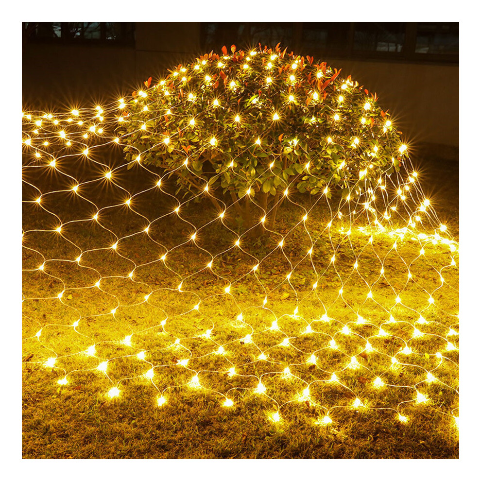 (Warm white , 3*2M) LED Net Mesh Light Christmas Window Curtain String Light Outdoor Fairy Light Garland for Wedding Holiday Decor