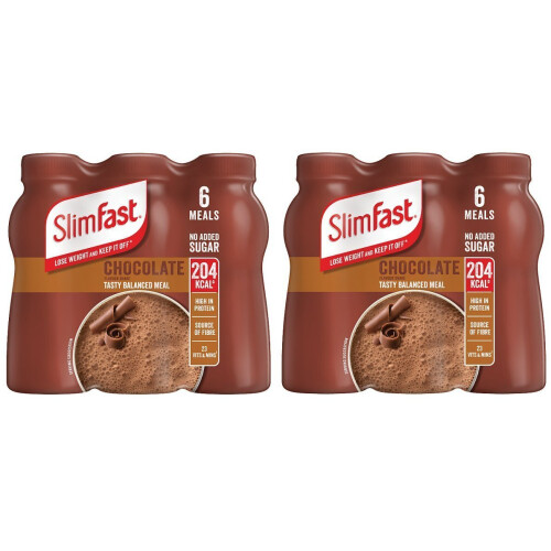 Slimfast Chocolate Flavour Shakes 12x 325ml Meal Replace Shake Ready To ...