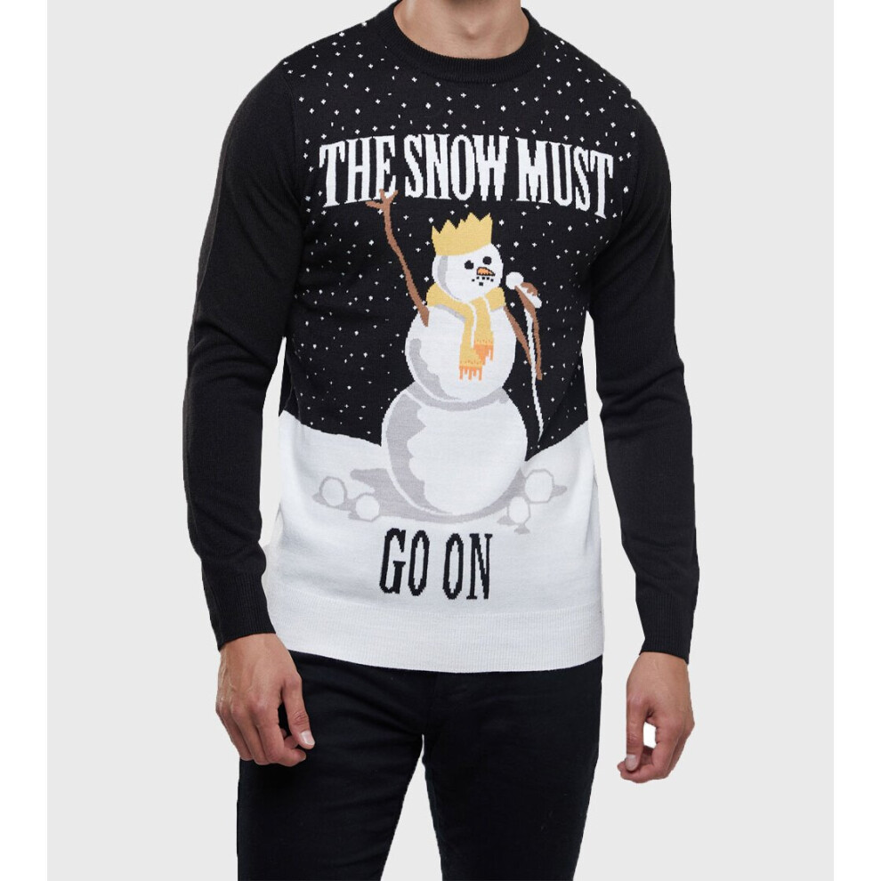 (S) The snow must go on Black Christmas Jumper 