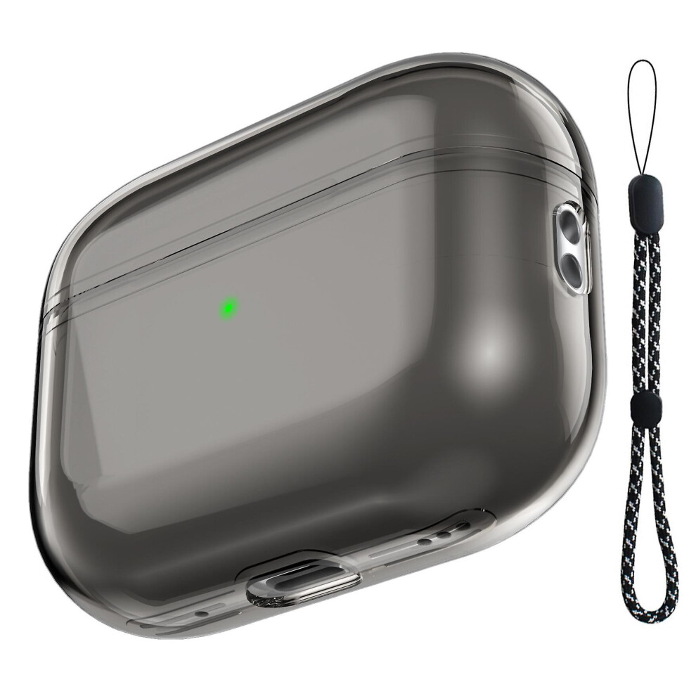 (Grey) Earphone Case Shock Proof Tpu Protective Cover With Hand Strap For Airpods Pro 2 Grey 768679651977