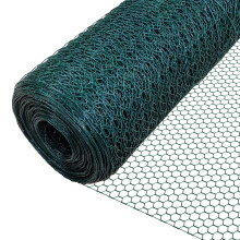 VOUNOT Chicken Wire Mesh, Metal Animal Fence, 25mm Holes, 1m x 25m, PVC Coated Green