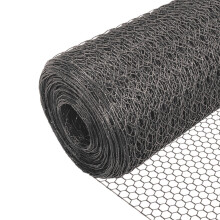 VOUNOT Chicken Wire Mesh, Metal Animal Fence, 13mm Holes, 1m x 25m, PVC Coated Grey