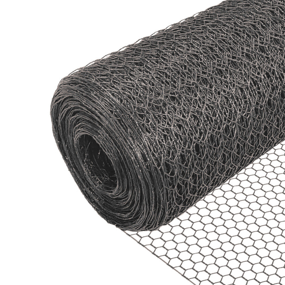 ‎Vounot Vounot Chicken Wire Mesh, Metal Animal Fence, 13Mm Holes, 1M X 25M, Pvc Coated Grey