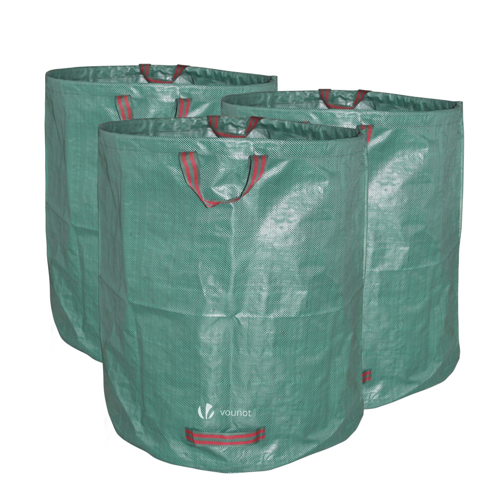 Vounot 272L Large Garden Waste Bags With Handles, 3Pcs Green