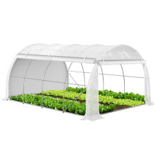 VOUNOT Large Polytunnel Greenhouse Gardening Walk In Grow House with Roll-up Side Walls,  4x3x2m 12m², White