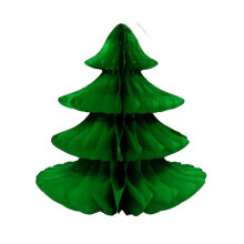 Green Honeycomb Paper Christmas Tree Decoration Hanging Tree 18cm