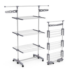 VOUNOT Clothes Drying Rack, Rolling 3-Tier Laundry Hanger