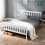 (No Mattress) White 4ft6 Double Wooden Bed Frame 10