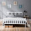(No Mattress) White 4ft6 Double Wooden Bed Frame 4