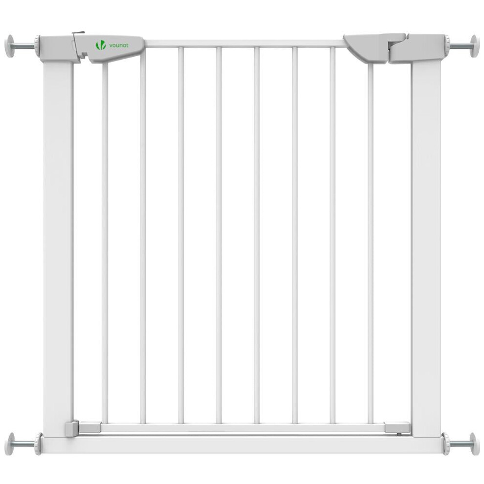 VOUNOT Stair Gates, Pressure Fit Safety Gate, White, 76-84 cm