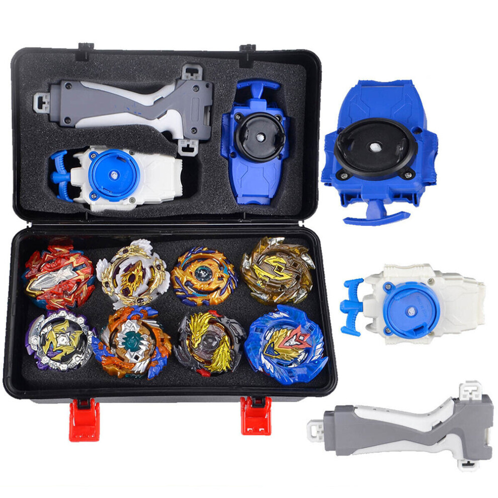 8Pcs Bayblade Beyblade Burst Set with Launcher Grip + Storage Box