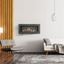 Wall mounted DELTA 2 SLIM BLACK ethanol fireplaces