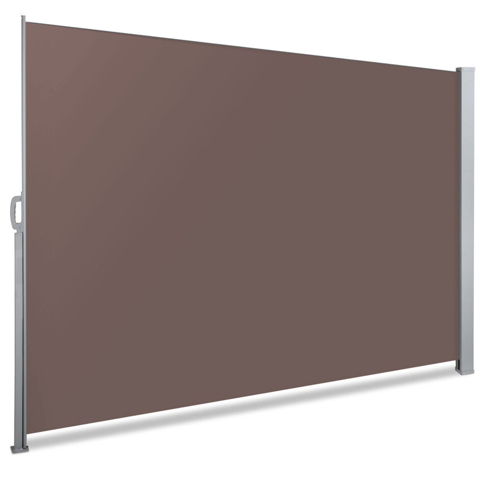 VOUNOT 1.8 x 3 m Side Awning Retractable, Privacy Screen for Patio, Garden, Balcony, Terrace, Brown