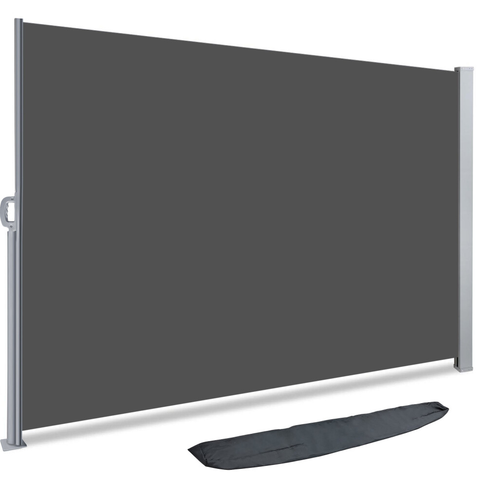 Vounot 1.4 X 3 M Side Awning Retractable, Privacy Screen For Patio, Garden, Balcony, Terrace, Grey