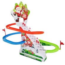 Christmas Santa Race Track Play Game Toy Set LED Light Music Sound Snow Climbing