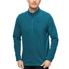 (M, Blue Coral) Jack Wolfskin Mens Taunus Half Zip Outdoor Warm Winter Pullover Fleece Jumper