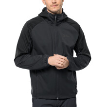 (2XL, Phantom) Jack Wolfskin Mens Feldberg Softshell Outdoor Warm Hooded Jacket Coat