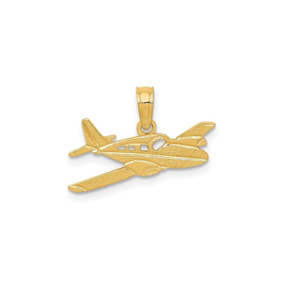 Quality Gold K888 19 mm 14K Cessna Plane Pendant, Yellow-image-OPC-PB28VCT-NEW