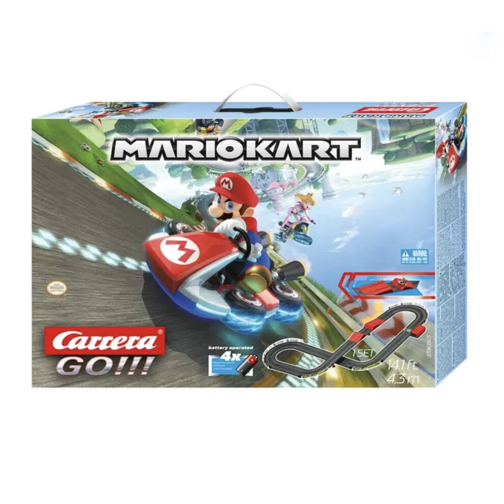 Carrera Go!!! Mario Kart Racetrack - 1:43 Slot Car Set For 2 Players With Official Mario & Luigi Karts