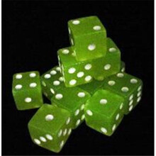 Koplow 8608 D6 Cube 16 mm Glow Lemon With White Bag - 12