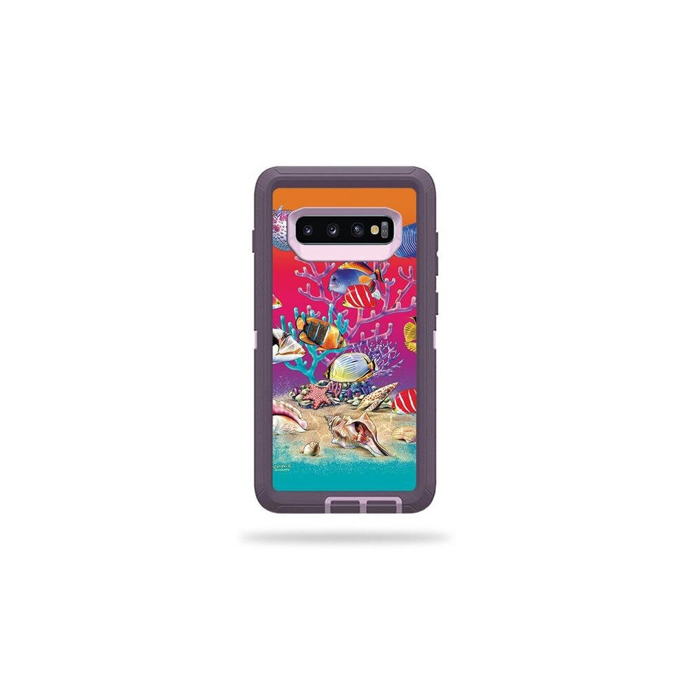 MightySkins OTDESG10PL-Coral Garden Skin for Otterbox Defender Samsung Galaxy S10 Plus - Coral Garden-image-OPC-PB29Q8F-NEW