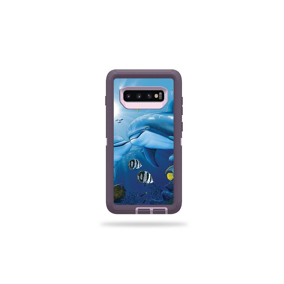 MightySkins OTDESG10PL-Kissing Dolphins Skin for Otterbox Defender Samsung Galaxy S10 Plus - Kissing Dolphins-image-OPC-PB2B5N8-NEW