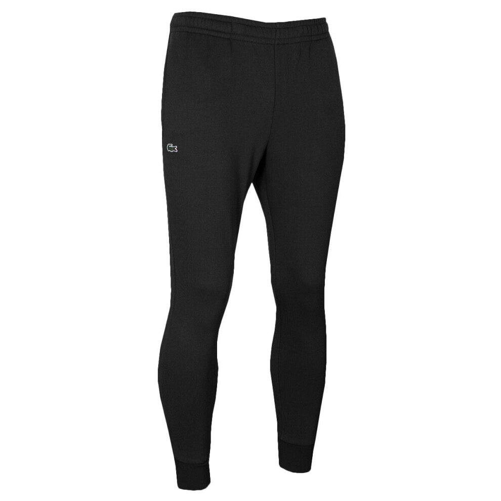 (Size 3 - S, Black) Lacoste Mens 2022 Tracksuit Bottom Fleece Classic Slim Fit Ribbed Sweatpants