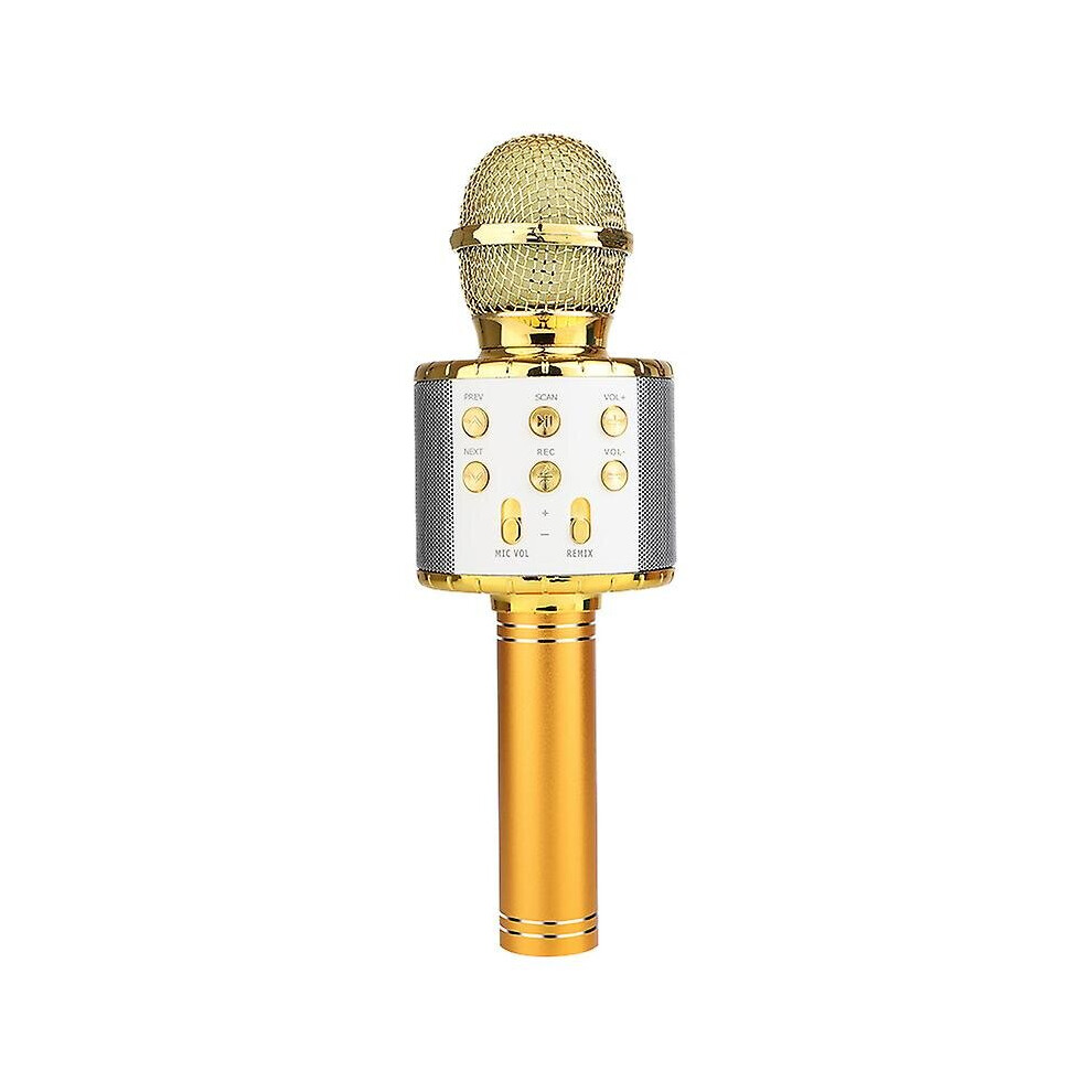 (Gold) Wireless Bluetooth Microphone Karaoke Mic Handheld Speaker Kids Musical Toy
