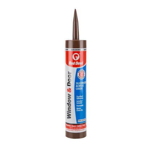 Red Devil Window & Door Siliconized Acrylic Caulk (300 ml, Dark Brown)