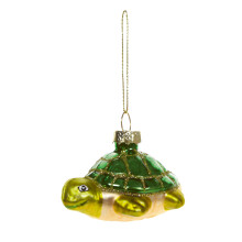 Christmas Bauble 70mm Green Glass Turtle Premier G221196