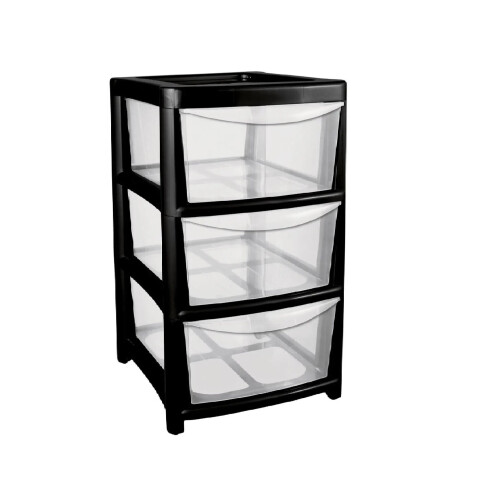 3 Tier Drawer Unit Small Black Storage Desktop Filing Unit A5 Paper