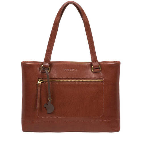 'Alice' Conker Brown Leather Handbag 1