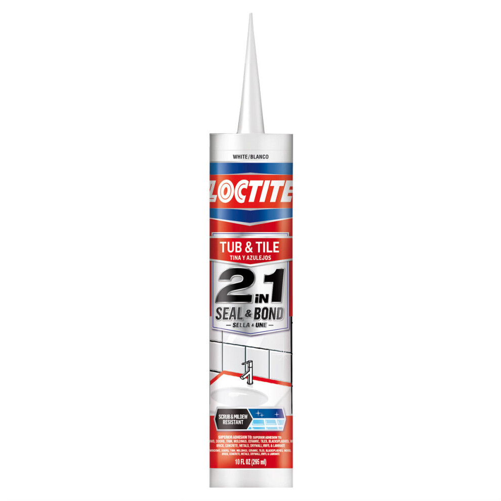 Loctite 2 in 1 Seal & Bold Adhesive Caulk (295 ml) | Strong, Versatile Sealant for Indoor and Outdoor Use, Waterproof and Durable for All Projects