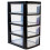 Black Plastic 4 Drawer Tower Storage Unit Small A5 Stationery 38.5cm 1