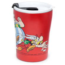 Reusable Stainless Steel Insulated Food & Drinks Cup 300ml - Asterix & Obelix Red - 1 Piece