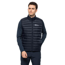 (2XL, Night Blue) Jack Wolfskin Mens 2022 Pack And Go Down Sleeveless Packable Lightweight Gilet